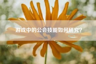 游戏中的公会技能如何研究？