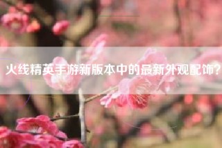 火线精英手游新版本中的最新外观配饰？