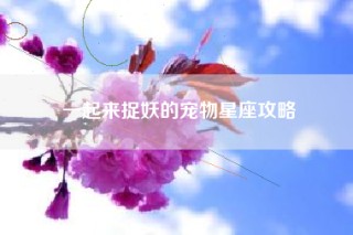一起来捉妖的宠物星座攻略