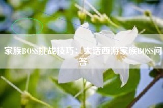 家族BOSS挑战技巧：大话西游家族BOSS问答