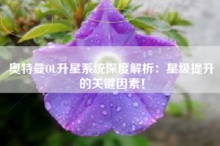 奥特曼OL升星系统深度解析：星级提升的关键因素！