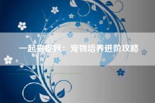 一起来捉妖：宠物培养进阶攻略
