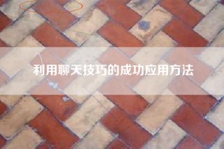 利用聊天技巧的成功应用方法