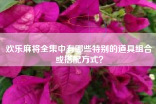 欢乐麻将全集中有哪些特别的道具组合或搭配方式？
