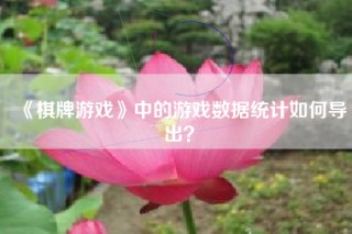 《棋牌游戏》中的游戏数据统计如何导出？