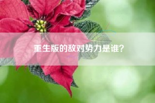 重生版的敌对势力是谁？