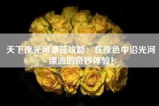 天下夜光河漂筏攻略：在夜色中沿光河漂流的奇妙体验！