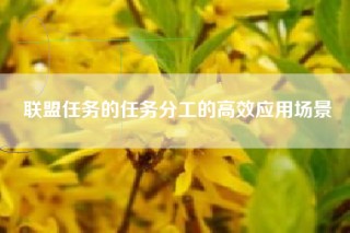 联盟任务的任务分工的高效应用场景