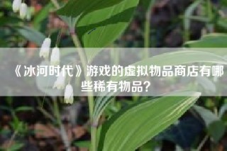 《冰河时代》游戏的虚拟物品商店有哪些稀有物品？