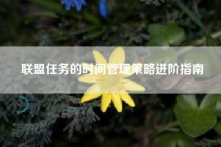 联盟任务的时间管理策略进阶指南