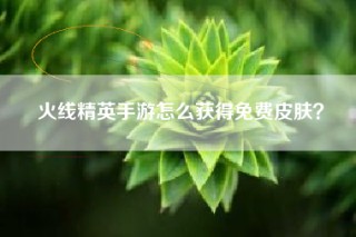 火线精英手游怎么获得免费皮肤？