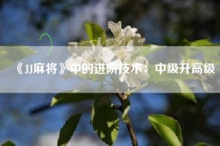 《JJ麻将》中的进阶技术：中级升高级