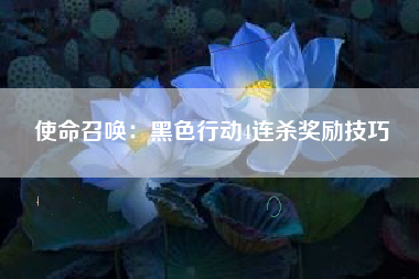 使命召唤：黑色行动4连杀奖励技巧  第1张
