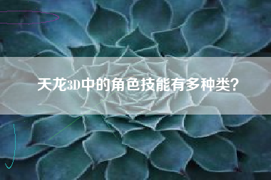 天龙3D中的角色技能有多种类？  第1张