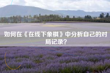 如何在《在线下象棋》中分析自己的对局记录？  第1张