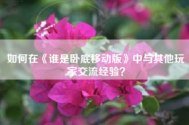 如何在《谁是卧底移动版》中与其他玩家交流经验？  第1张