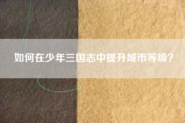 如何在少年三国志中提升城市等级？  第1张