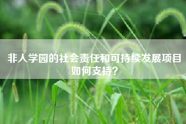 非人学园的社会责任和可持续发展项目如何支持？  第1张