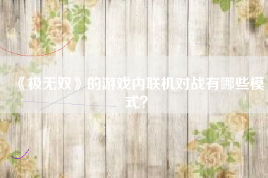 《极无双》的游戏内联机对战有哪些模式？  第1张