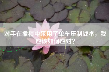 对手在象棋中采用了单车压制战术，我应该如何应对？  第1张