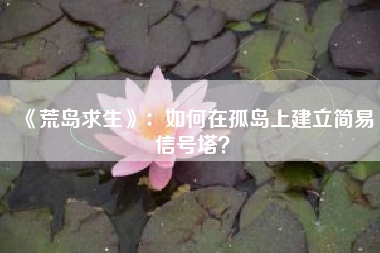 《荒岛求生》：如何在孤岛上建立简易信号塔？  第1张