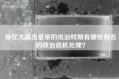 你在大清当皇帝的统治时期有哪些有名的政治危机处理？  第1张