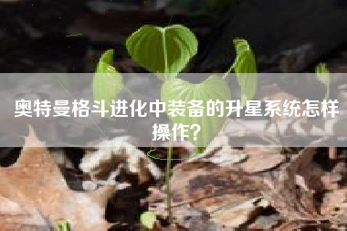 奥特曼格斗进化中装备的升星系统怎样操作？  第1张