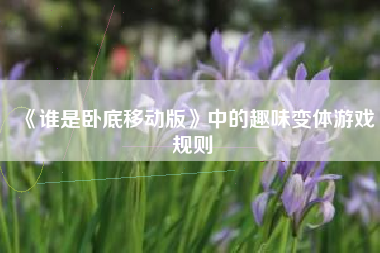 《谁是卧底移动版》中的趣味变体游戏规则  第1张