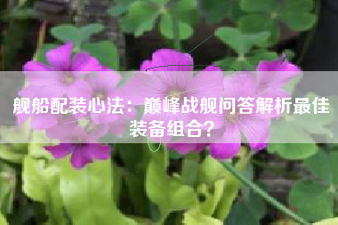 舰船配装心法：巅峰战舰问答解析最佳装备组合？  第1张
