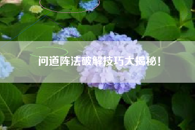 问道阵法破解技巧大揭秘！  第1张