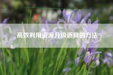 高效利用资源升级道具的方法  第1张
