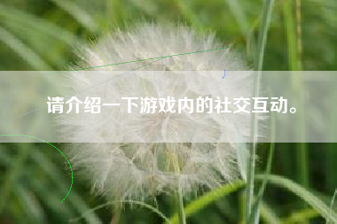 请介绍一下游戏内的社交互动。  第1张