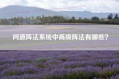 问道阵法系统中高级阵法有哪些？  第1张