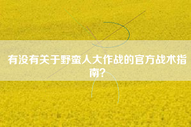 有没有关于野蛮人大作战的官方战术指南？  第1张