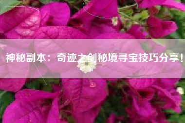 神秘副本：奇迹之剑秘境寻宝技巧分享！  第1张