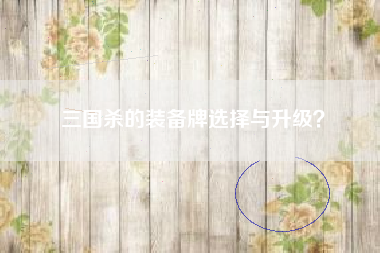 三国杀的装备牌选择与升级？  第1张
