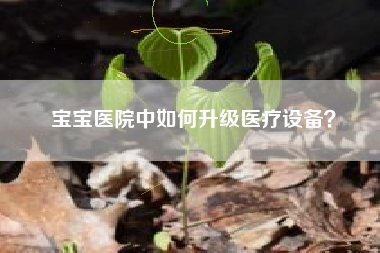 宝宝医院中如何升级医疗设备？  第1张