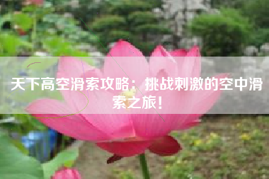 天下高空滑索攻略：挑战刺激的空中滑索之旅！  第1张