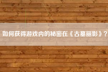 如何获得游戏内的秘密在《古墓丽影》？  第1张