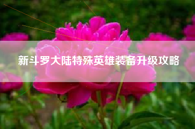 新斗罗大陆特殊英雄装备升级攻略  第1张