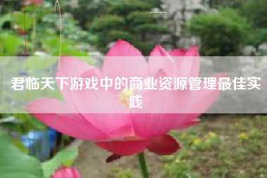君临天下游戏中的商业资源管理最佳实践  第1张