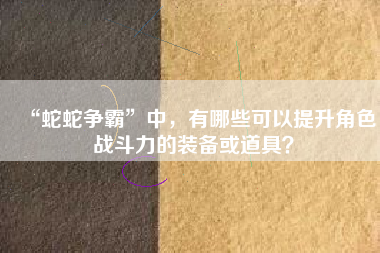 “蛇蛇争霸”中，有哪些可以提升角色战斗力的装备或道具？  第1张