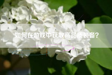 如何在游戏中获取高品质装备？  第1张