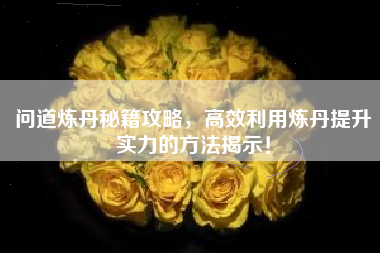 问道炼丹秘籍攻略，高效利用炼丹提升实力的方法揭示！  第1张