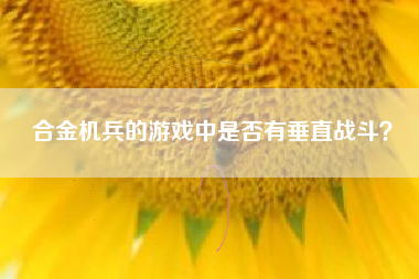 合金机兵的游戏中是否有垂直战斗？  第1张