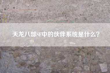 天龙八部SF中的伙伴系统是什么？  第1张