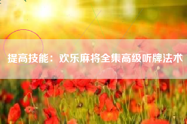提高技能：欢乐麻将全集高级听牌法术  第1张