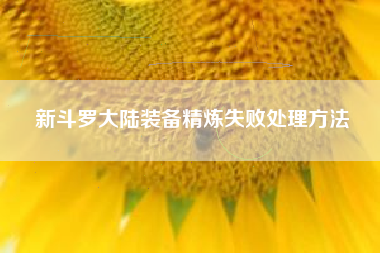 新斗罗大陆装备精炼失败处理方法  第1张