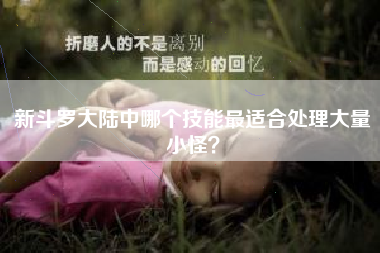 新斗罗大陆中哪个技能最适合处理大量小怪？  第1张