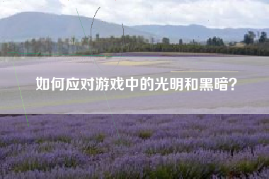 如何应对游戏中的光明和黑暗？  第1张